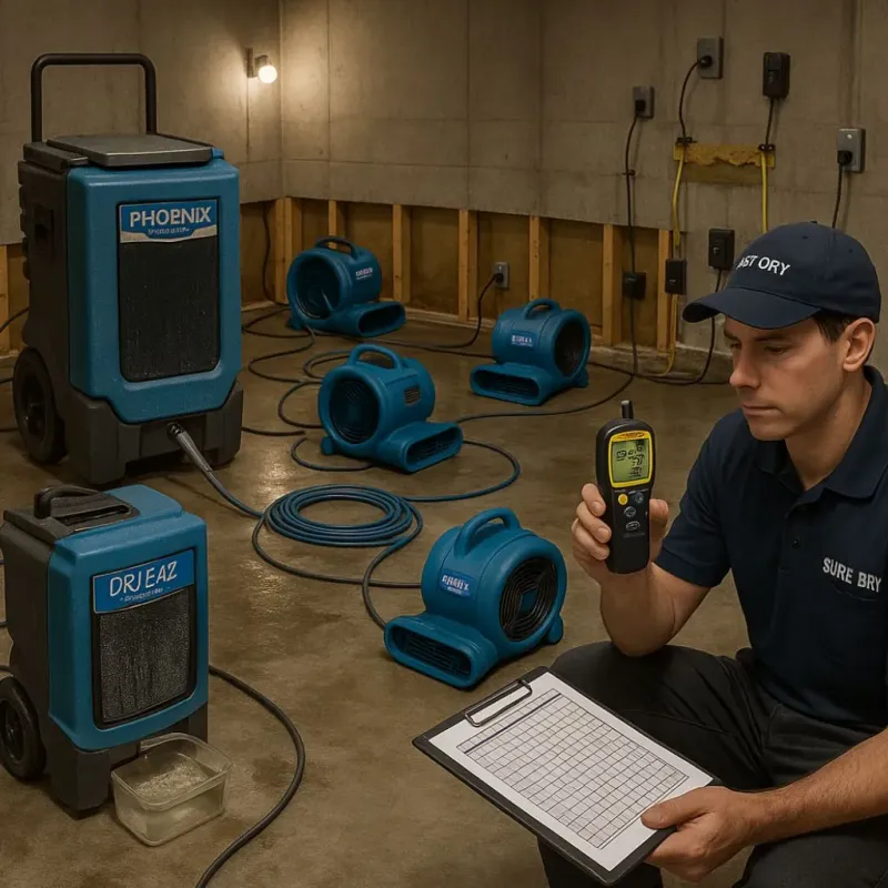 Structural Drying and Dehumidification process in Walters, OK